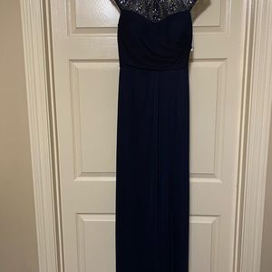 Navy Sheath Dress, Brand is Xscape. Back zipper and has lining. Size 8.